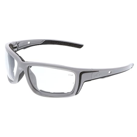 Mcr Safety Swagger (SR5), Safety Glasses, MAX6 Anti-Fog, Clear Lens, Glacier Gray Frame, Full-Frame, 12 PK SR520PF